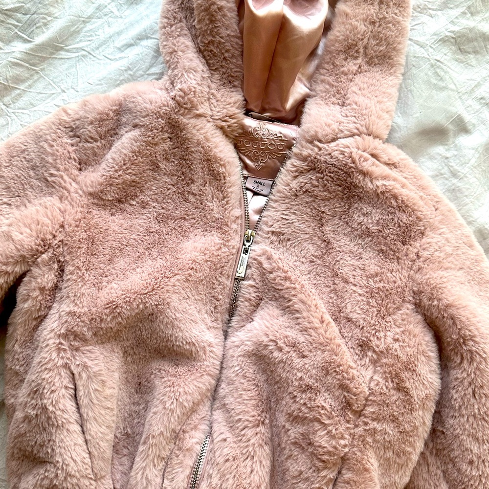 Girls Faux Fur Pink Jacket